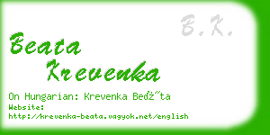 beata krevenka business card